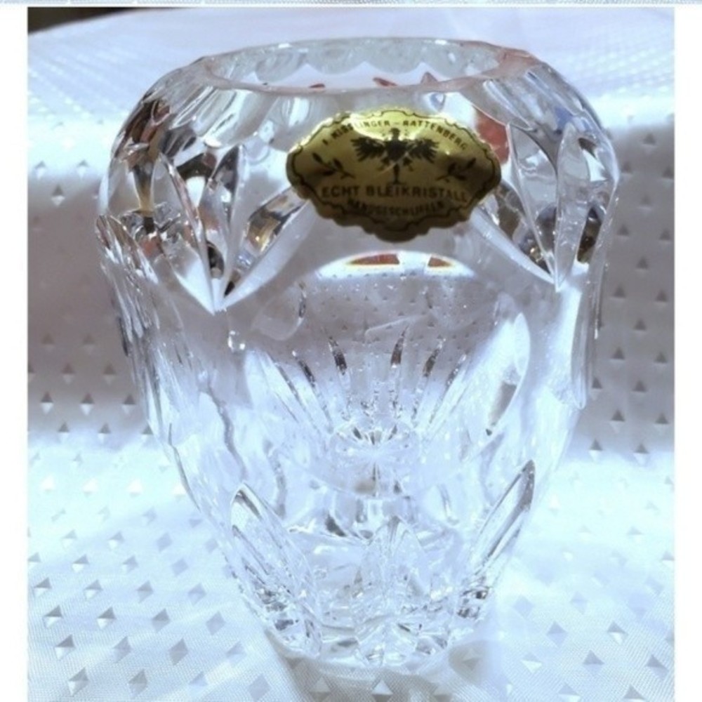Crystal Austria Kisslinger Rattenberg handcrafted SET Vase Carafe VTG - Picture 7 of 12